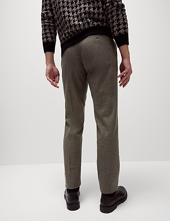Tailored Fit Warm Handle Puppytooth Trousers