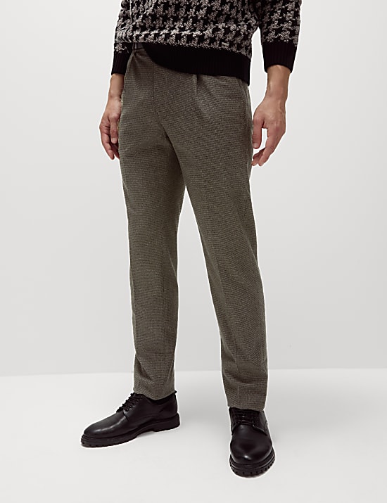 Tailored Fit Warm Handle Puppytooth Trousers