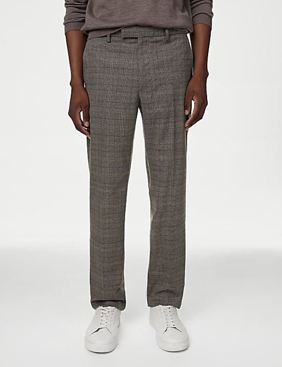 Tailored Fit Check Active Waist Trousers