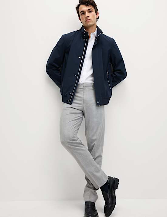 Gedefinieerde flatfront-pantalon met ruitje