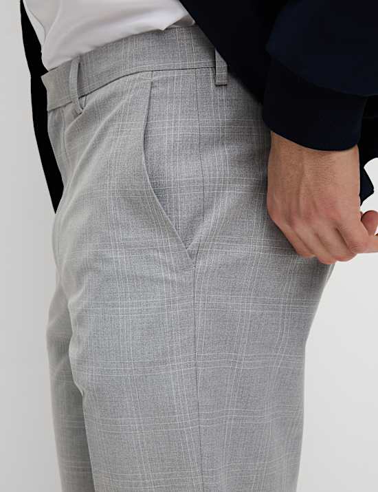 Gedefinieerde flatfront-pantalon met ruitje