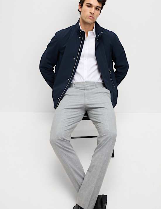 Gedefinieerde flatfront-pantalon met ruitje