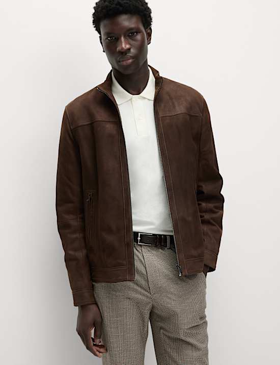 Tailored Fit Puppytooth Flat Front Trousers