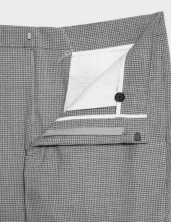 מכנסיים בגזרה מחויטת ודוגמת פפיטה עם חלק קדמי שטוח