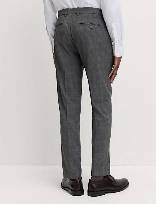 Tailored Fit Check Suit Trousers