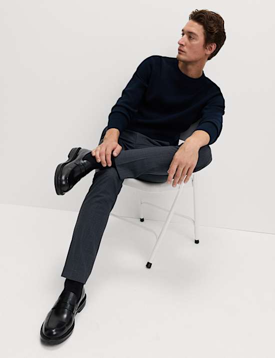 Tailored Fit Check Suit Trousers