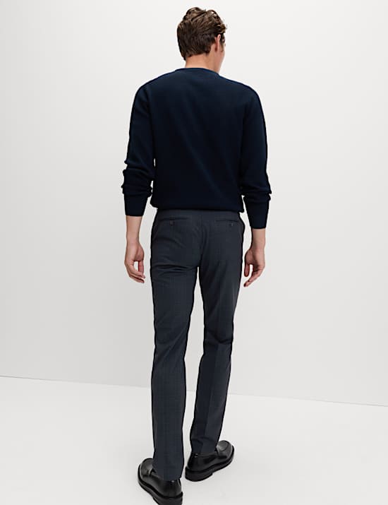 Tailored Fit Check Suit Trousers