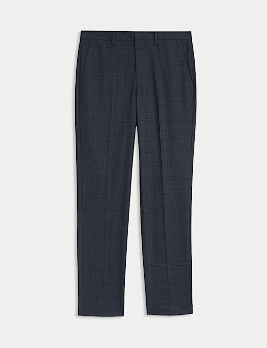 Tailored Fit Check Suit Trousers