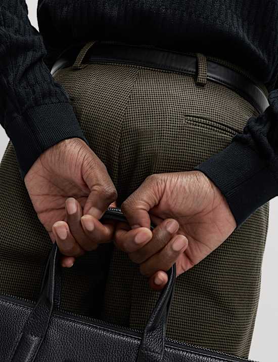 Tailored Fit Warm Handle Puppytooth Trousers