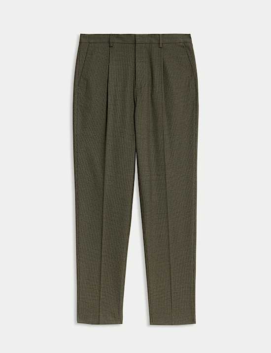 Tailored Fit Warm Handle Puppytooth Trousers