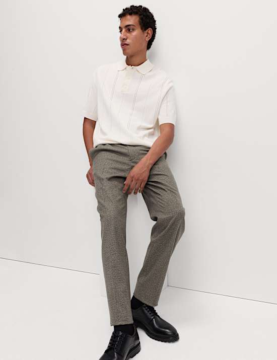 Tailored Fit Warm Handle Puppytooth Trousers