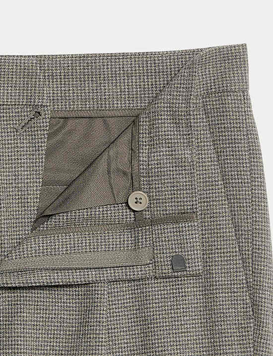Tailored Fit Warm Handle Puppytooth Trousers