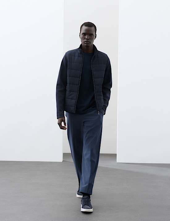 Relaxed Fit Wool Blend Stretch Trousers