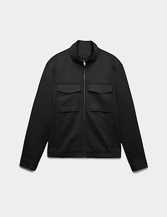 Funnel Neck Patch Pocket Waistcoat