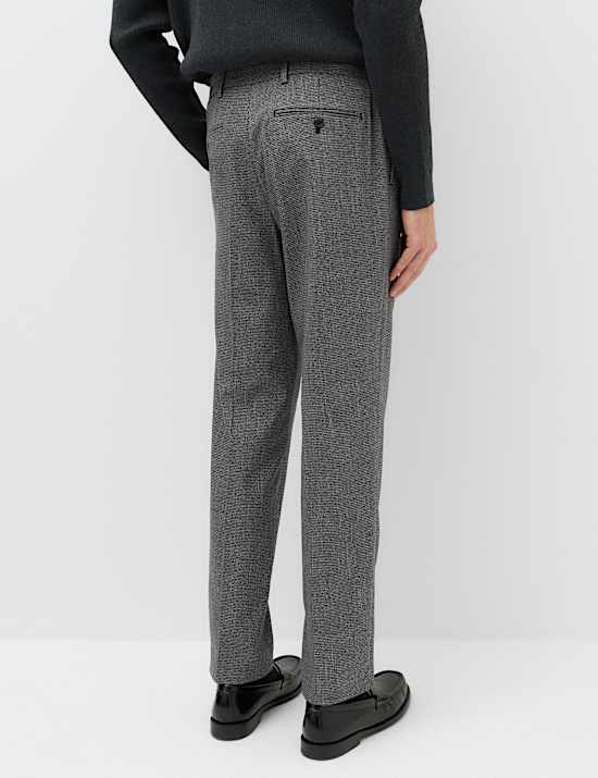 Tailored Fit Puppytooth Stretch Trousers