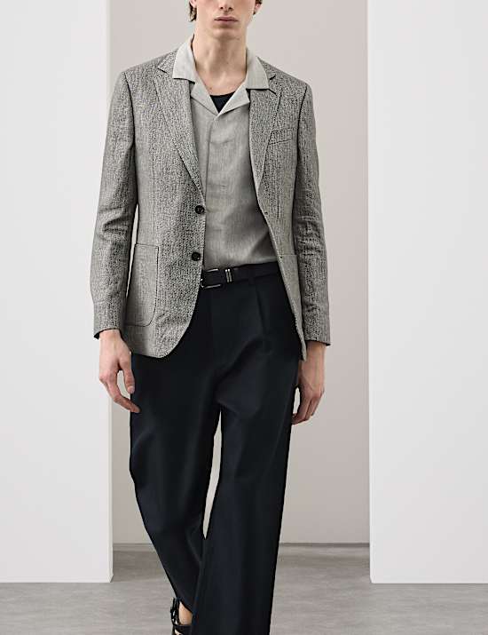 Linen Blend Textured Blazer