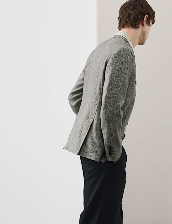 Linen Blend Textured Blazer