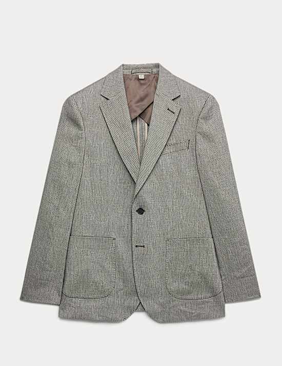 Linen Blend Textured Blazer