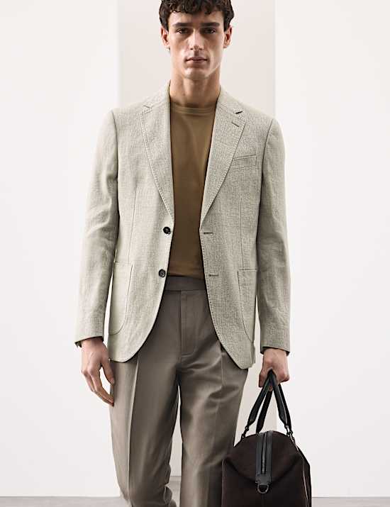 Linen Blend Textured Blazer