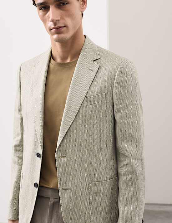 Linen Blend Textured Blazer