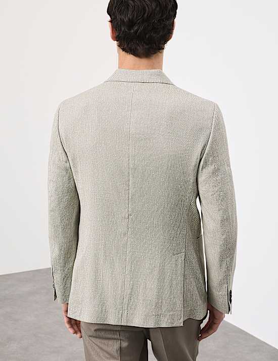 Linen Blend Textured Blazer