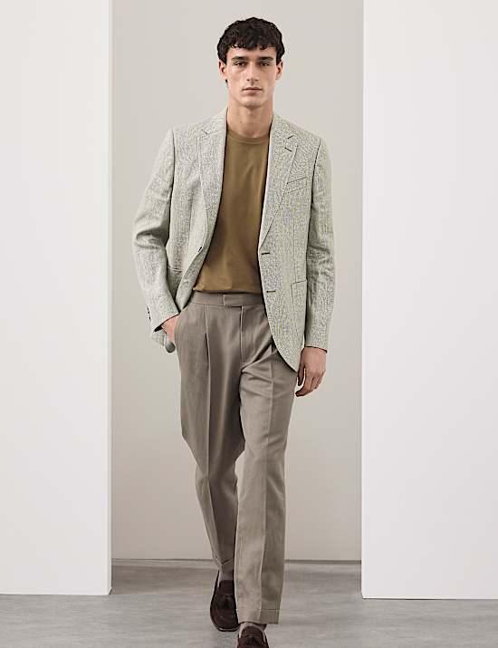 Linen Blend Textured Blazer