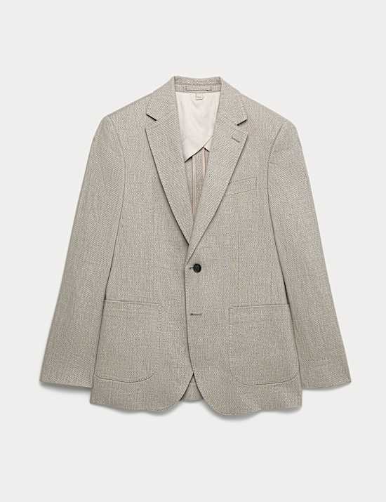 Linen Blend Textured Blazer