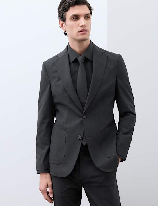 Regular Fit Textured Suit Jacket