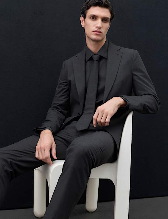 Regular Fit Textured Suit Jacket