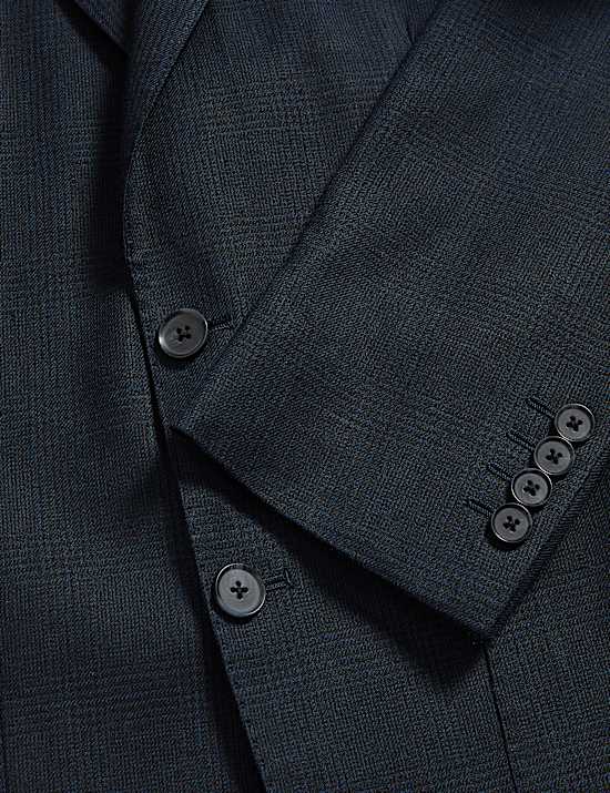 Linen Blend Check Blazer