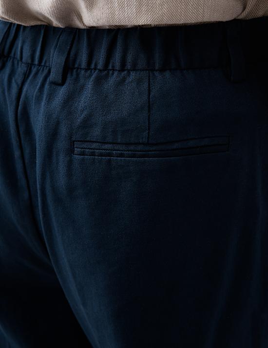 Regular Fit Lyocell Blend Single Pleat Trousers