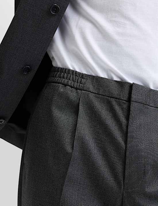 Cotton Blend Smart Elasticated Waist Trousers