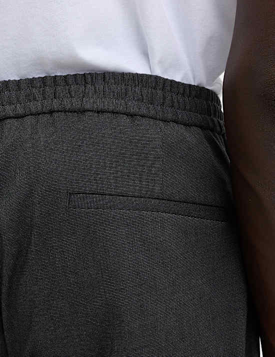 Cotton Blend Smart Elasticated Waist Trousers