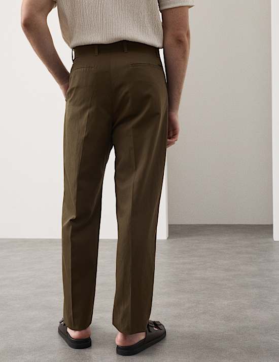 Relaxed Fit Lyocell Rich Pleat Front Trousers