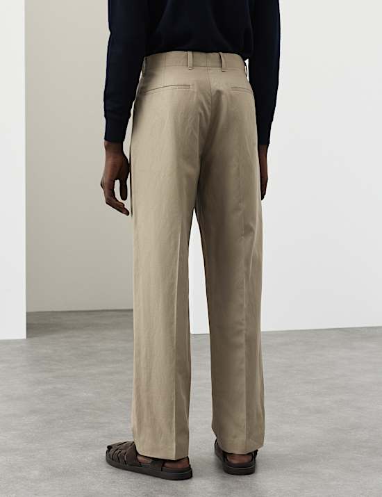 Relaxed Fit Lyocell Rich Pleat Front Trousers