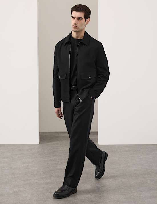 Palazzo-Hose mit weitem Bein, hohem Lyocell-Anteil und Bundfalte vorne