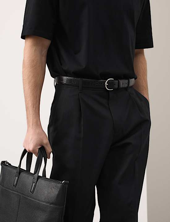 Palazzo-Hose mit weitem Bein, hohem Lyocell-Anteil und Bundfalte vorne