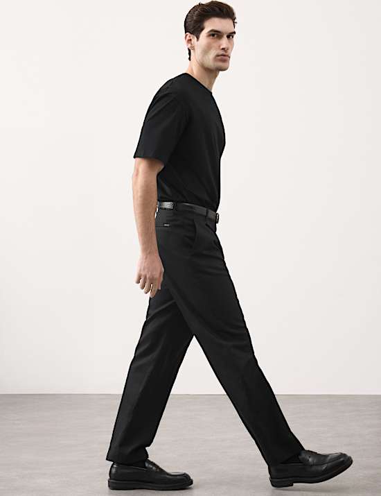 Palazzo-Hose mit weitem Bein, hohem Lyocell-Anteil und Bundfalte vorne