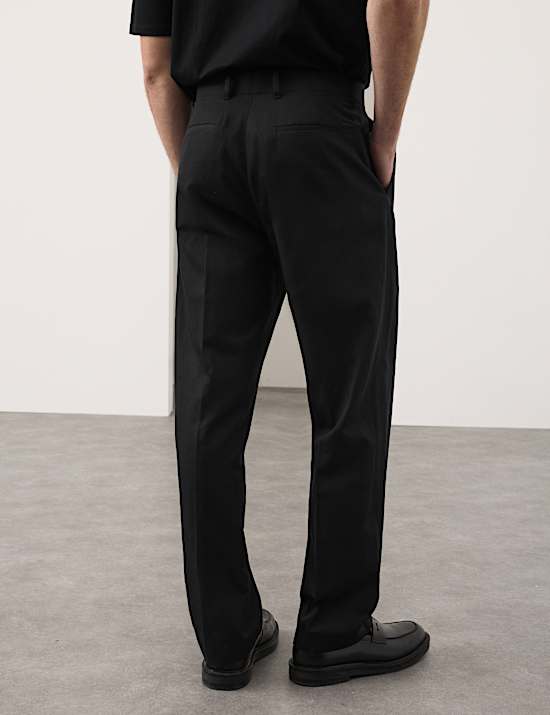 Palazzo-Hose mit weitem Bein, hohem Lyocell-Anteil und Bundfalte vorne