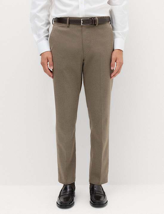 Tailored Fit Flannel Smart Trousers