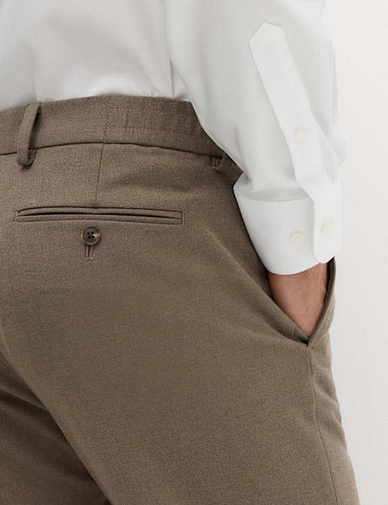 Tailored Fit Flannel Smart Trousers