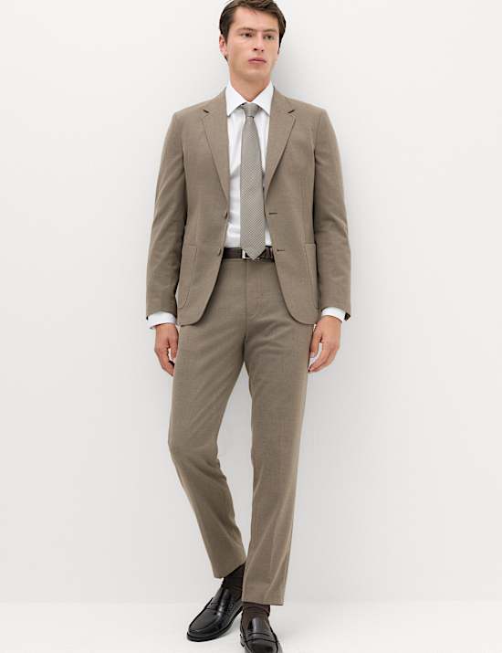 Tailored Fit Flannel Smart Trousers