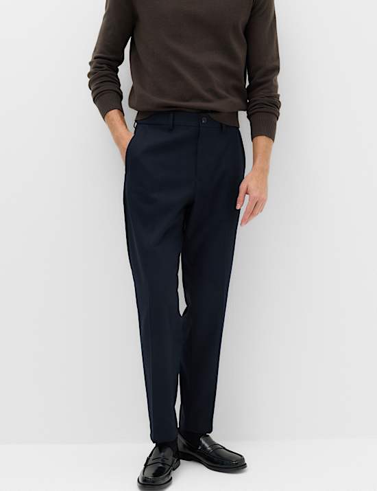 Tailored Fit Flannel Smart Trousers