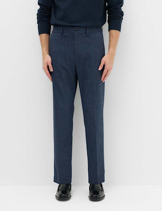Tailored Fit Flannel Smart Trousers