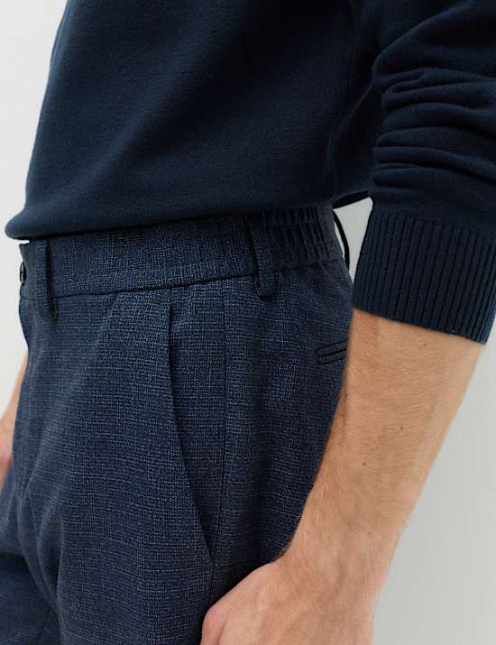 Tailored Fit Flannel Smart Trousers