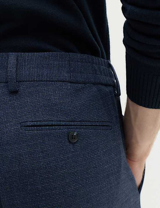 Tailored Fit Flannel Smart Trousers
