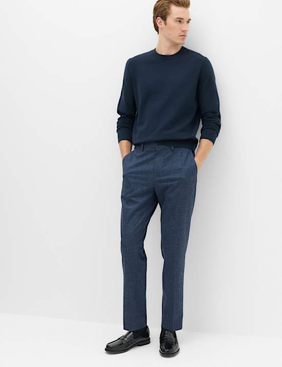 Tailored Fit Flannel Smart Trousers
