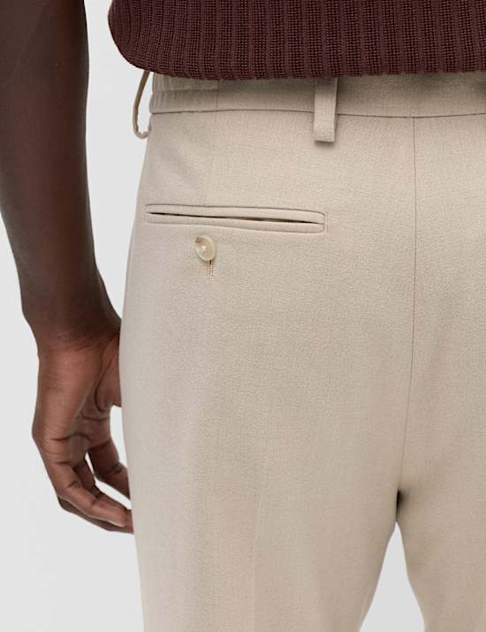 Tailored Fit Flannel Smart Trousers
