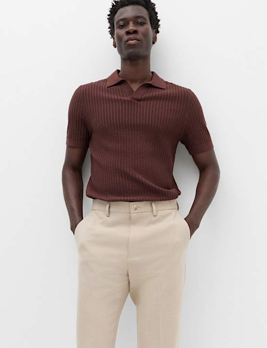 Tailored Fit Flannel Smart Trousers