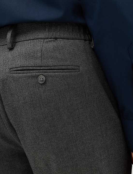 Tailored Fit Flannel Smart Trousers